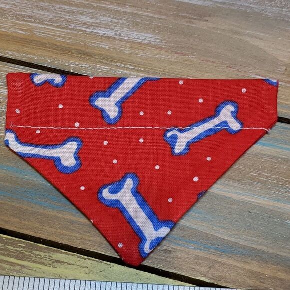 #40 Set of Four Mini Dog Cat Kitten Bandanas, Slips over Your Collar - Picture 5 of 5